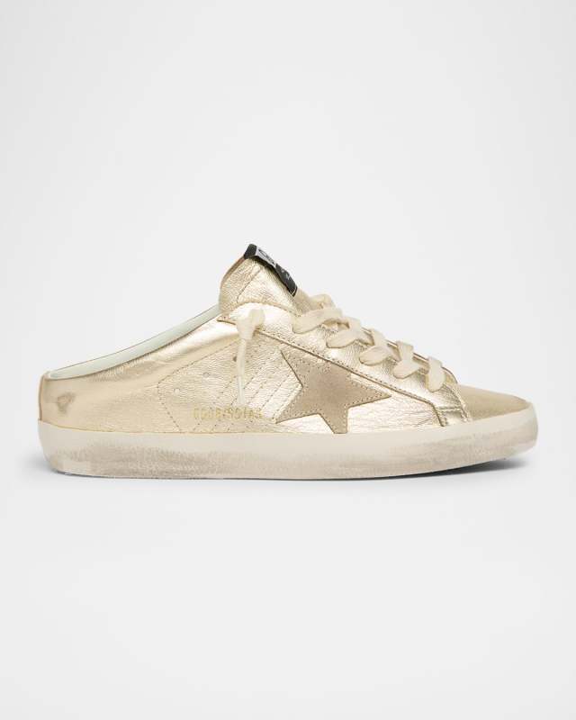 Super Star Sabot Metallic Leather Slide Sneakers